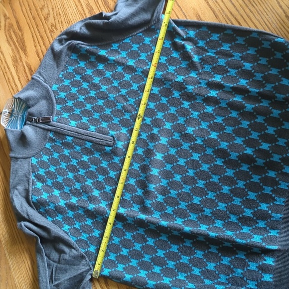 G Mac 100% Merino Wool Sports 3/4 Zip Mens Sweater Size Medium Abstract Print - Picture 5 of 7
